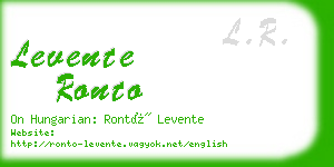 levente ronto business card